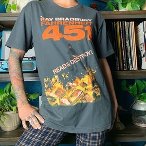 Fahrenheit 451 Book burning t-shirt